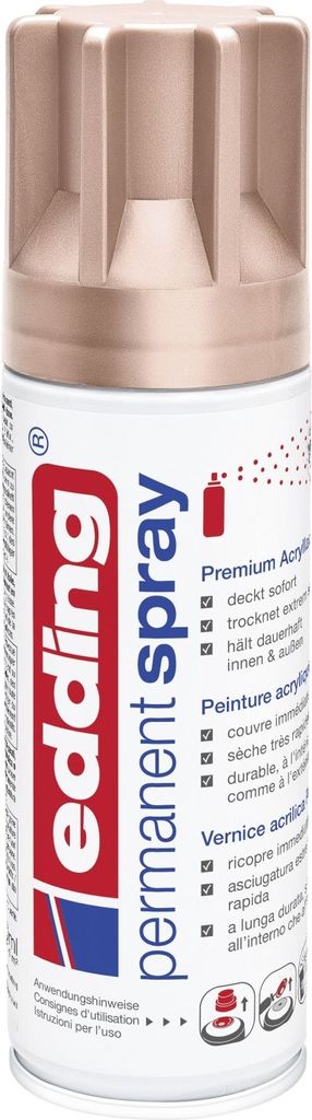 Acryl-Farblack Permanentspray rosegold 200ml Packung mit 6 Stück