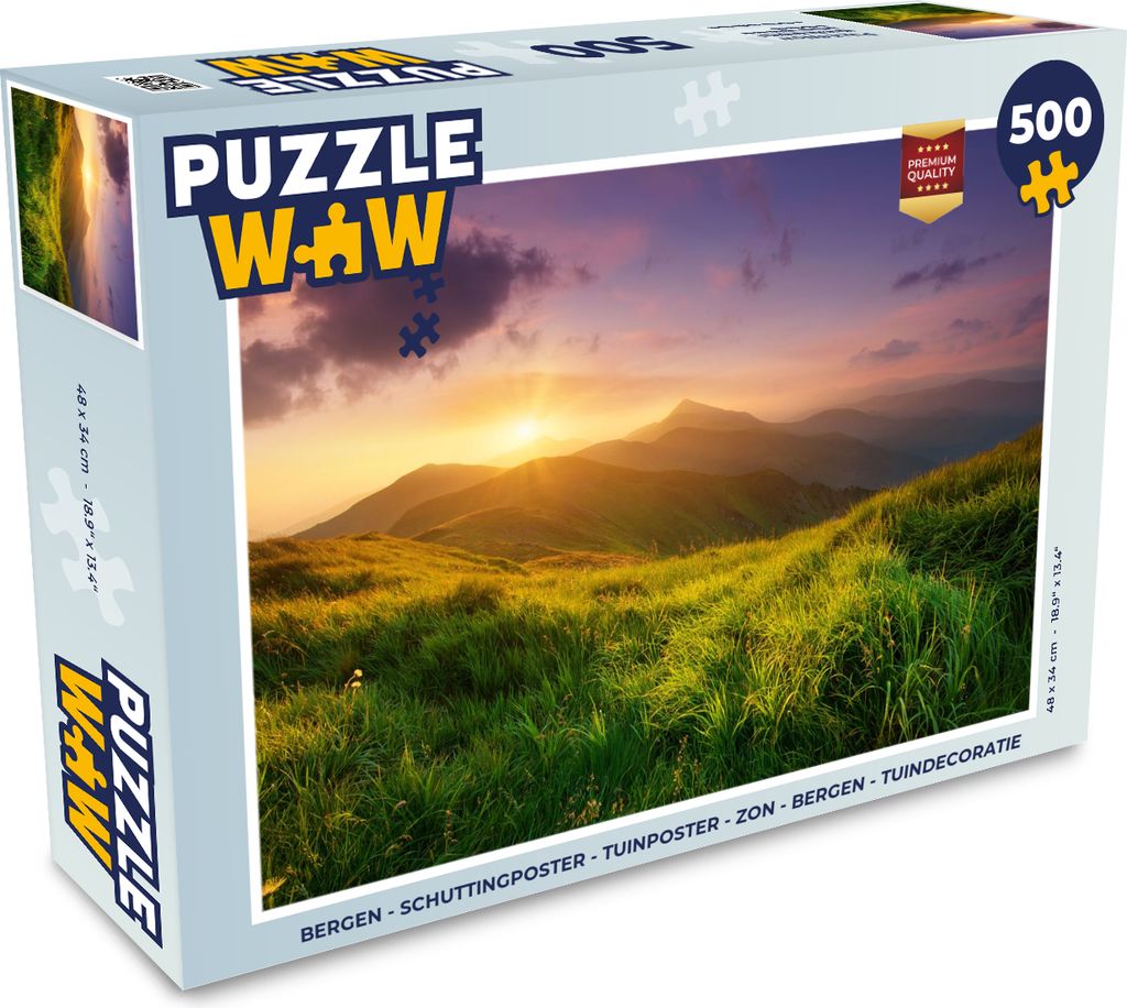 MuchoWow Puzzle 500 Teile Berge - Sonne - Natur - 500 Teile - Kinder - Selberbauen - Puzzlespiele