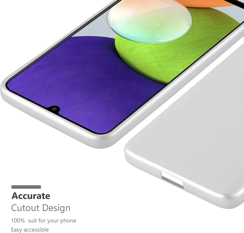 Cadorabo custodia protettiva per Samsung Galaxy A22 4G / M22 / M32 4G in argento Custodia per cellulare Custodia in silicone TPU Custodia Cover - 6