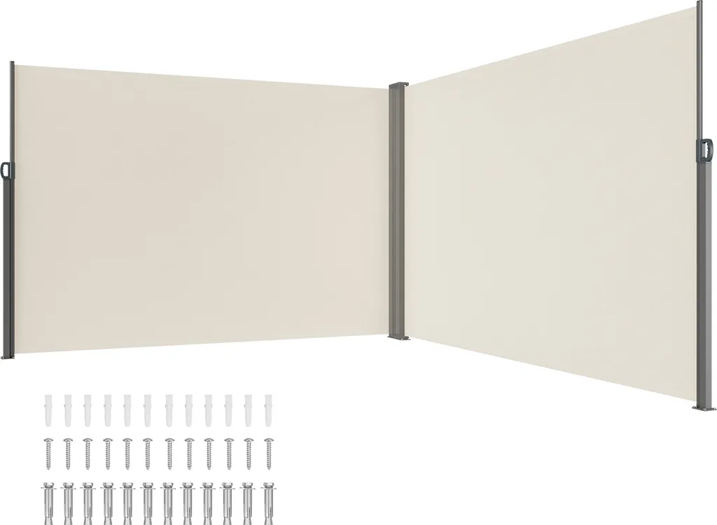 SucceBuy Store Latéral Rétractable 200x600 cm Beige Polyester 180g