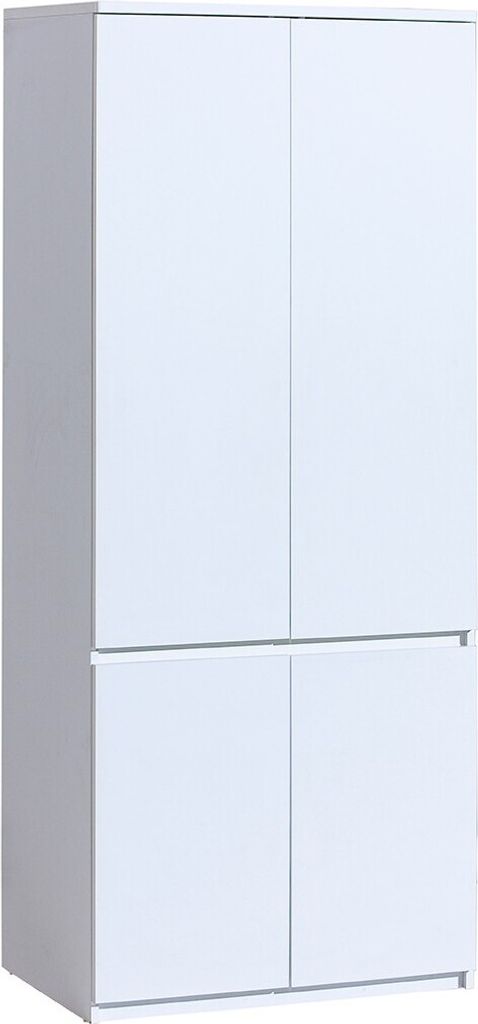 BETTSO Drehtüren Kleiderschrank mit Stange ARCA 80cm weiß