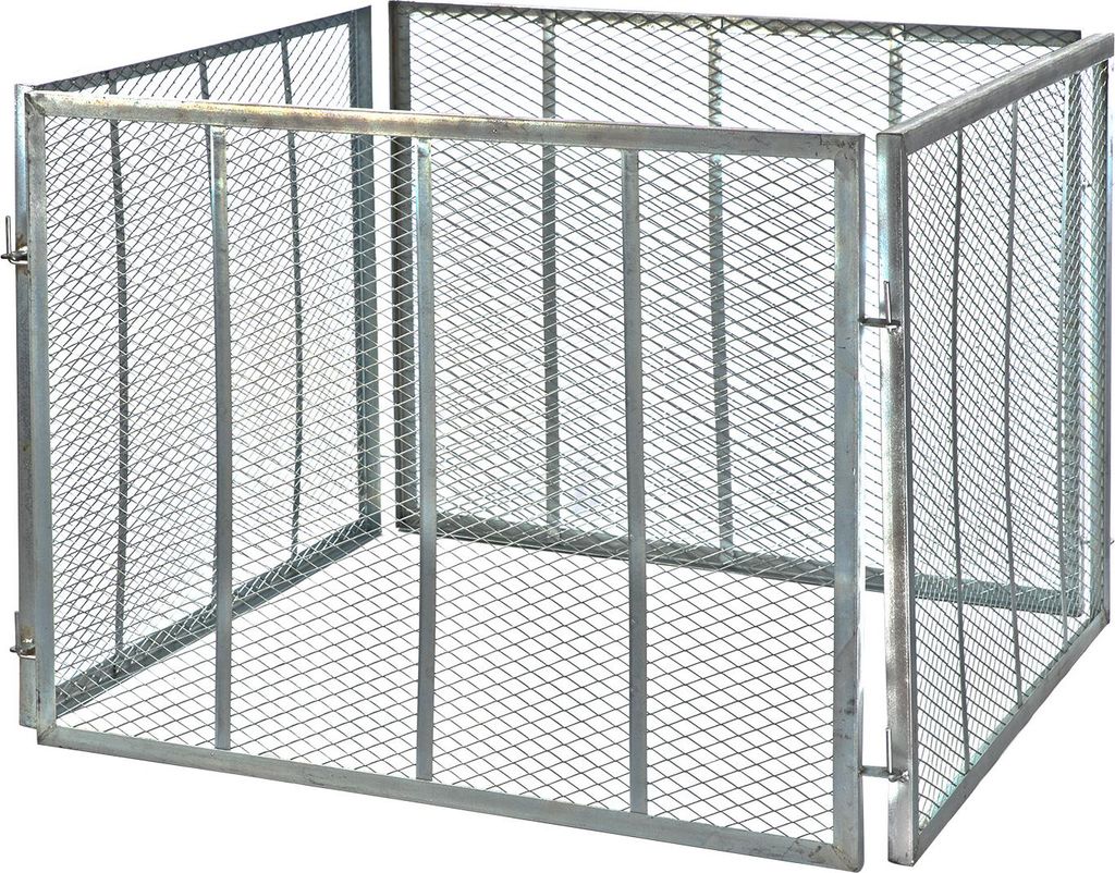 Metallkomposter 106x106x81 cm vollverzinkt Metall Komposter Gartenkomposter Ganzjahreskomposter Kompost Durchwurf Verzinkt Garten Freizeit Abfall Gartenmüll Gartenabfall 4031765309509 924311 30950 DEMA
