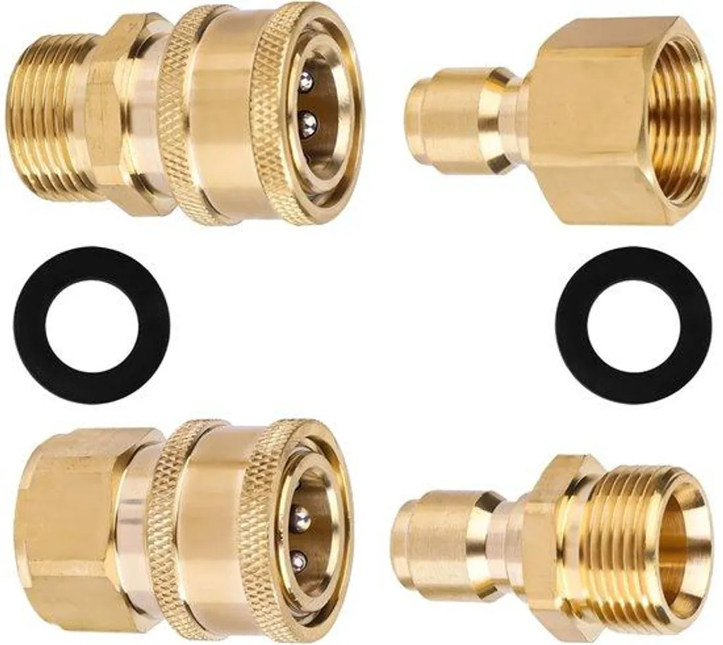 Set de 6 raccords rapides haute pression en laiton anti-corrosion