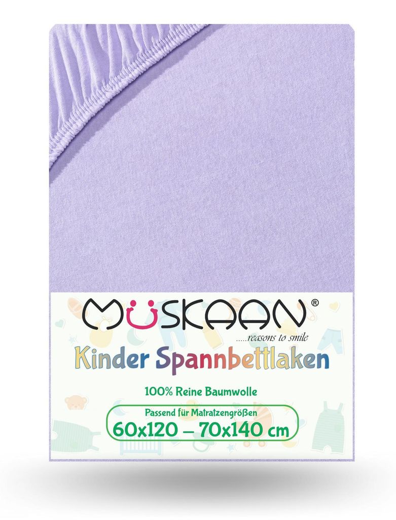 Jersey Kinder Spannbettlaken 60x120 cm - 70x140 cm Flieder Produktbild 