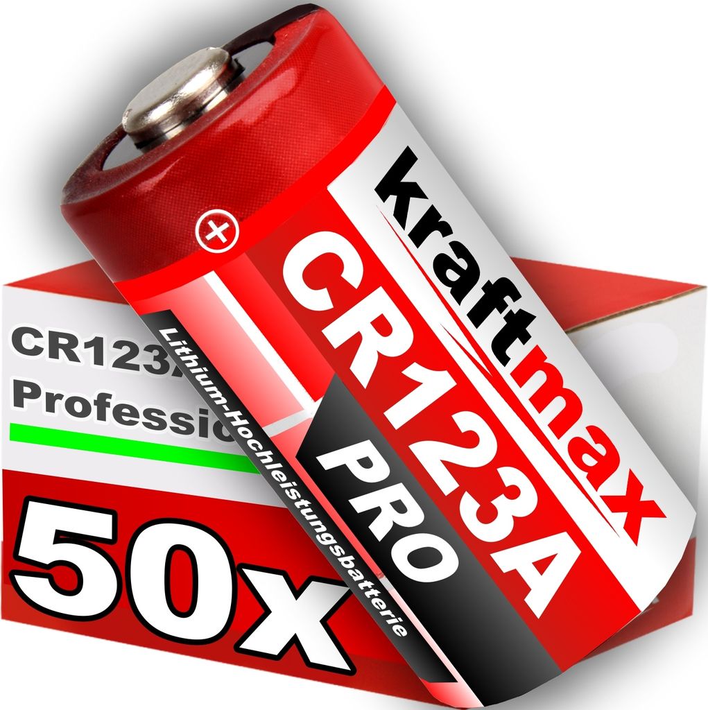 50er Pack CR123 / CR123A Lithium Hochleistungs- Batterie Produktbild