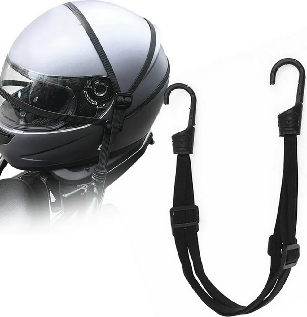 Cinghia Retrattile Casco Moto - Accessorio Nero 90cm Premium - 3