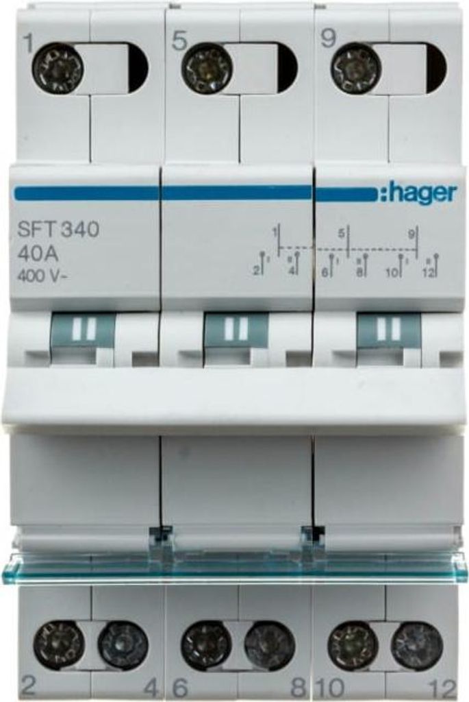 Interruttore modulare Hager 1-0-2 40A 3P (SFT340) Immagine del prodotto 