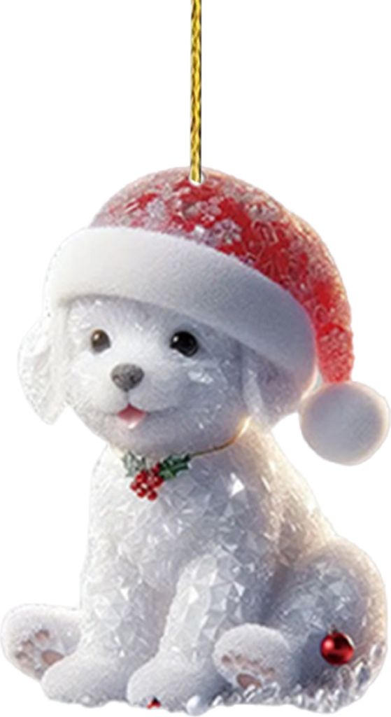 1/12 Stück Tier-Weihnachtsschmuck, 2D-Kunstkristall, Tier-Weihnachtsbaum-Hängedekoration, buntes Acryl-Ornament für die Dekoration von Urlaub, Z...
