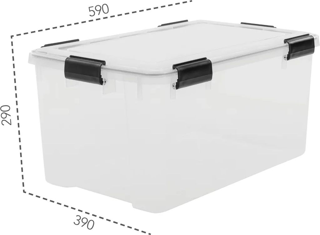 IRIS OHYAMA Water Proof Box 50 Liter, transparent-griffe in Produktbild 