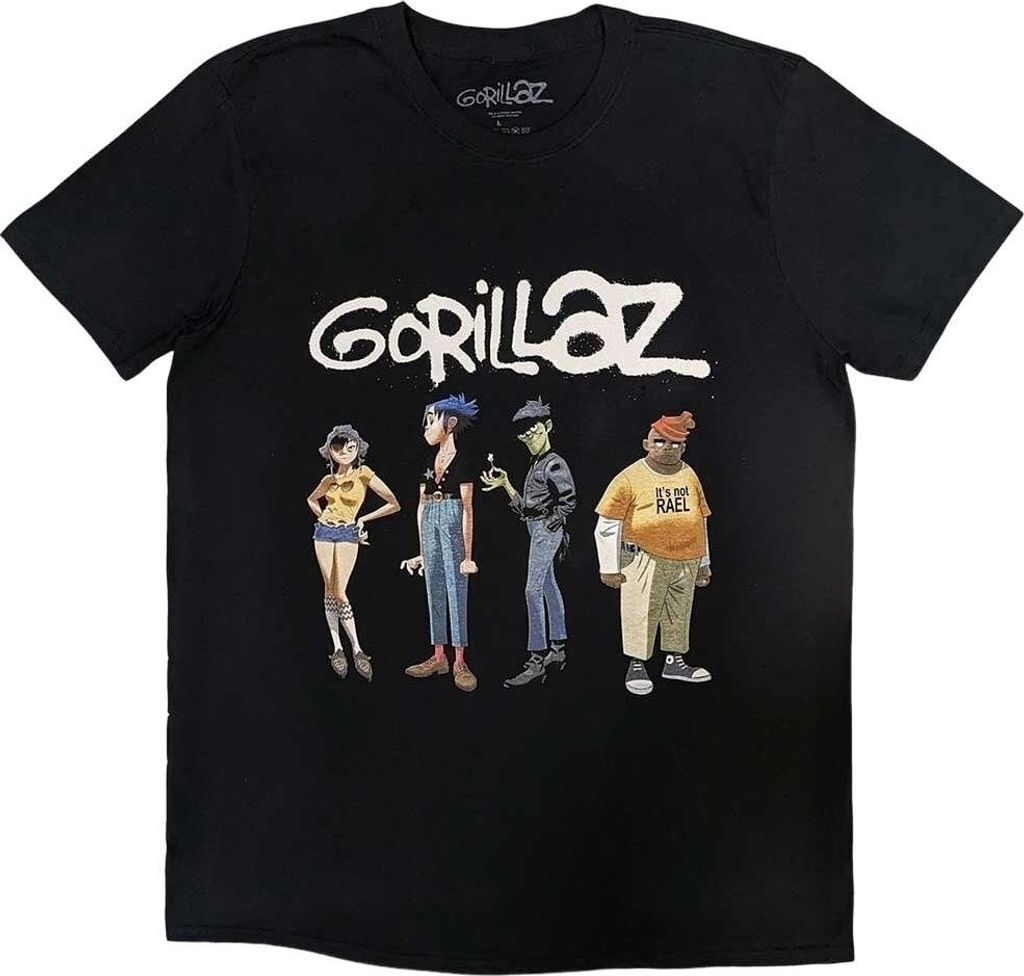 Gorillaz Spray Logo Group Black 2XL T-Shirt