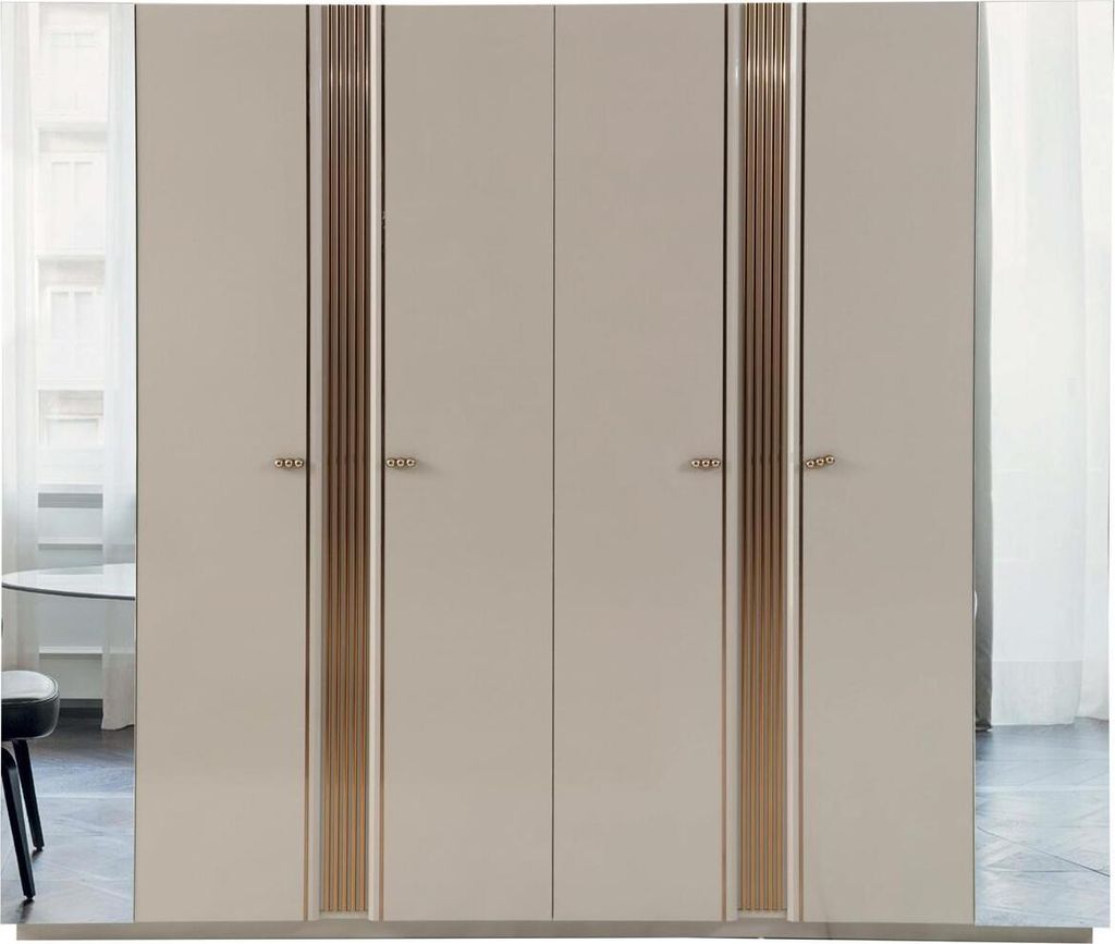 Design Kleiderschrank Beige Holz Schrank Kinderzimmer 6-tür Neuheit