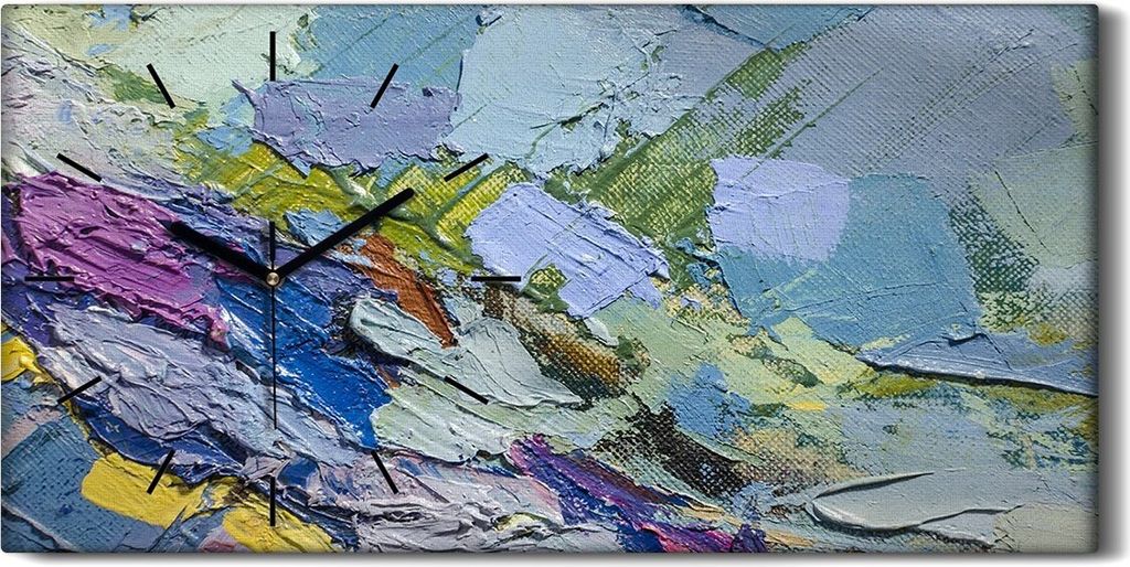 Leinwand Wanduhr Wandkunst Uhr Geräuschlos 60x30 Malerei Abstrakte Kunst - schwarze Hände