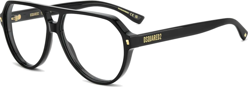 Monture de lunettes de vue rectangulaire Dsquared2 D2 0204 Noir Homme