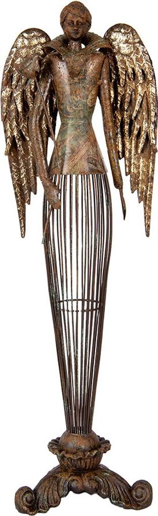 Clayre & Eef Figura decorativa Angelo 17x15x54 cm Metallo Immagine del prodotto 