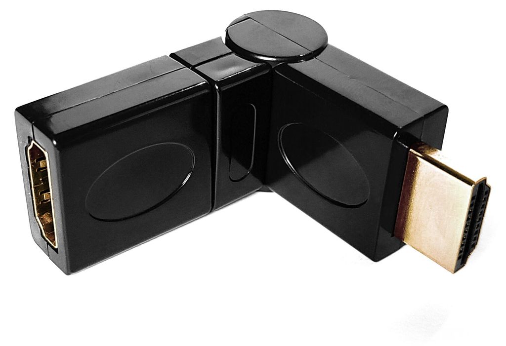 Adapter HDMI stufenlos winkelbar Stecker Buchse Gold Produktbild 