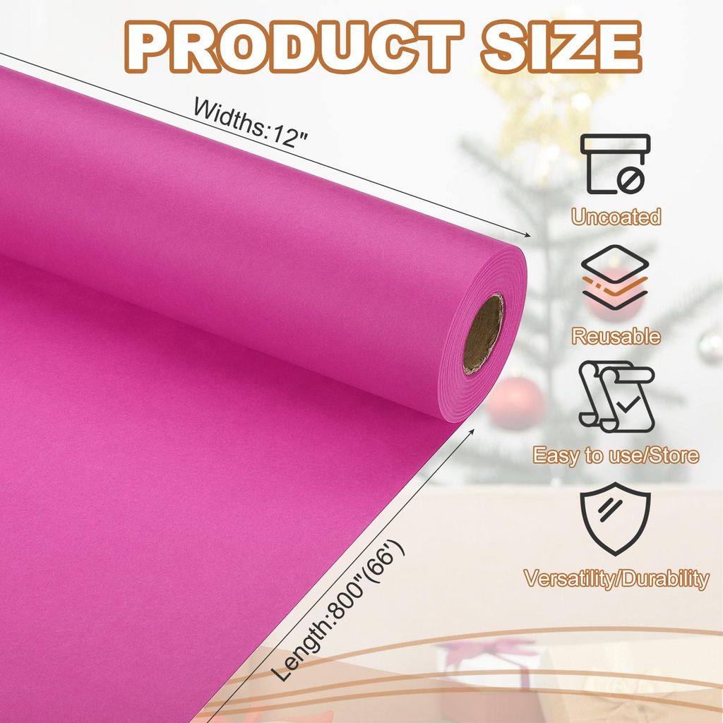 Geschenkpapier, 29.6cm x 20m 70 GSM Geschenkpapier Rolle Geschenkpapier Einfarbig Packpapier Wrapping Paper fš¹r Poster Pinnwand Geschenkverpacku...
