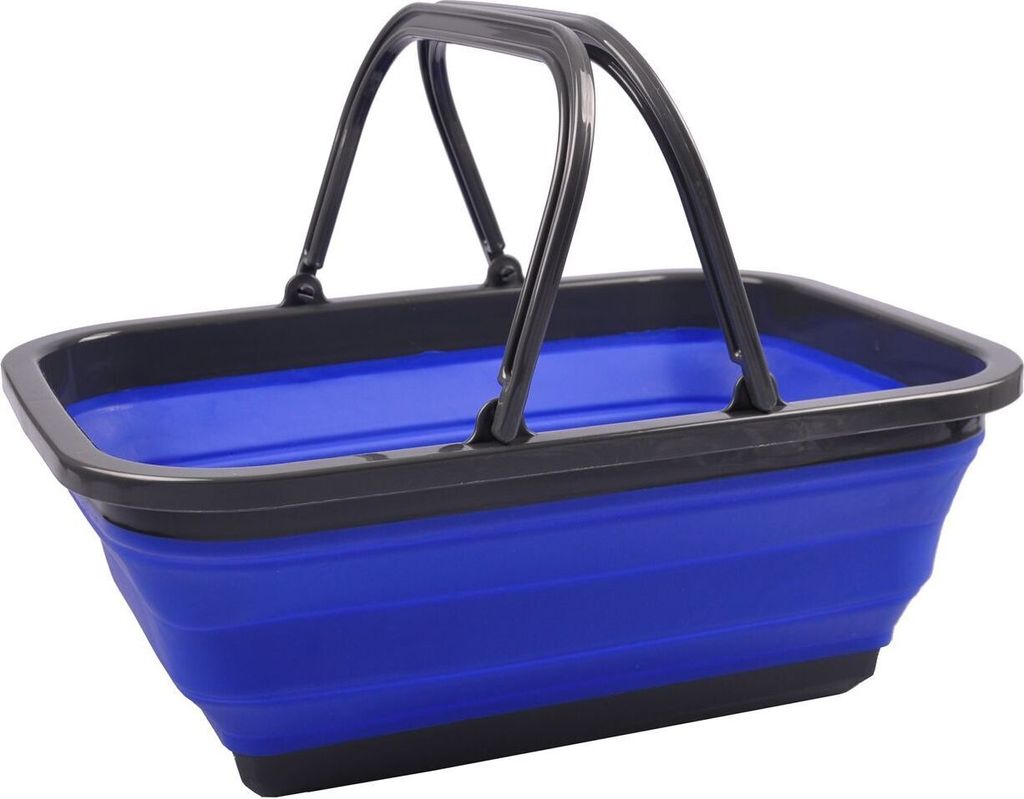 Tragekorb faltbar Einkaufskorb Picknickkorb Tragetasche Aufbewahrungskorb Korb, Farbe:blau