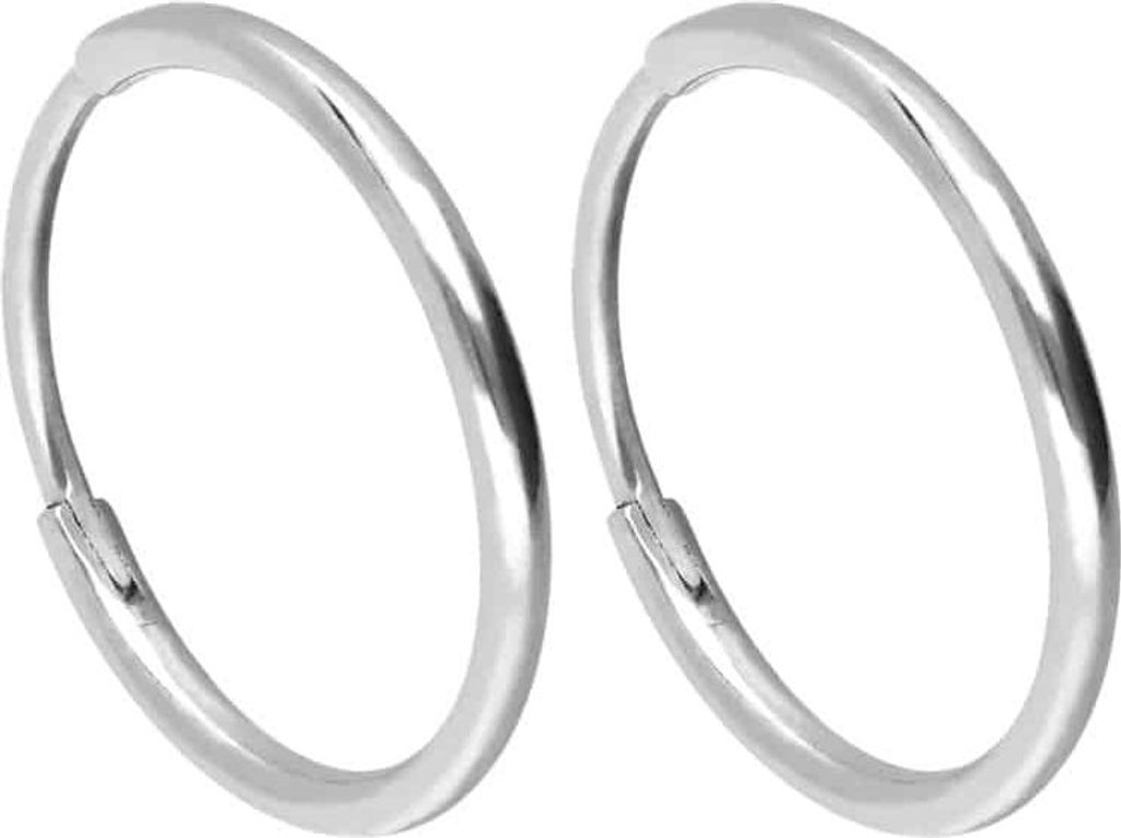 Titan Ohrclicker Creolen WeißGold Innendurchmesser: 10mm + Designstärke: 1,2mm