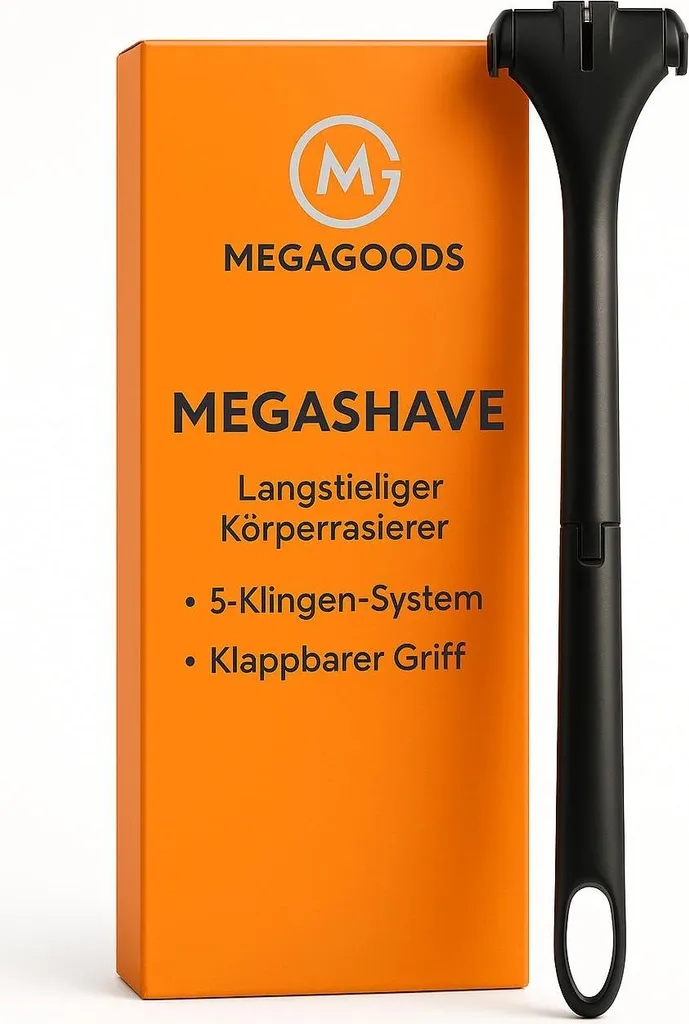 Rasoir corps pliable à manche long ergonomique et ses 5 lames acier
