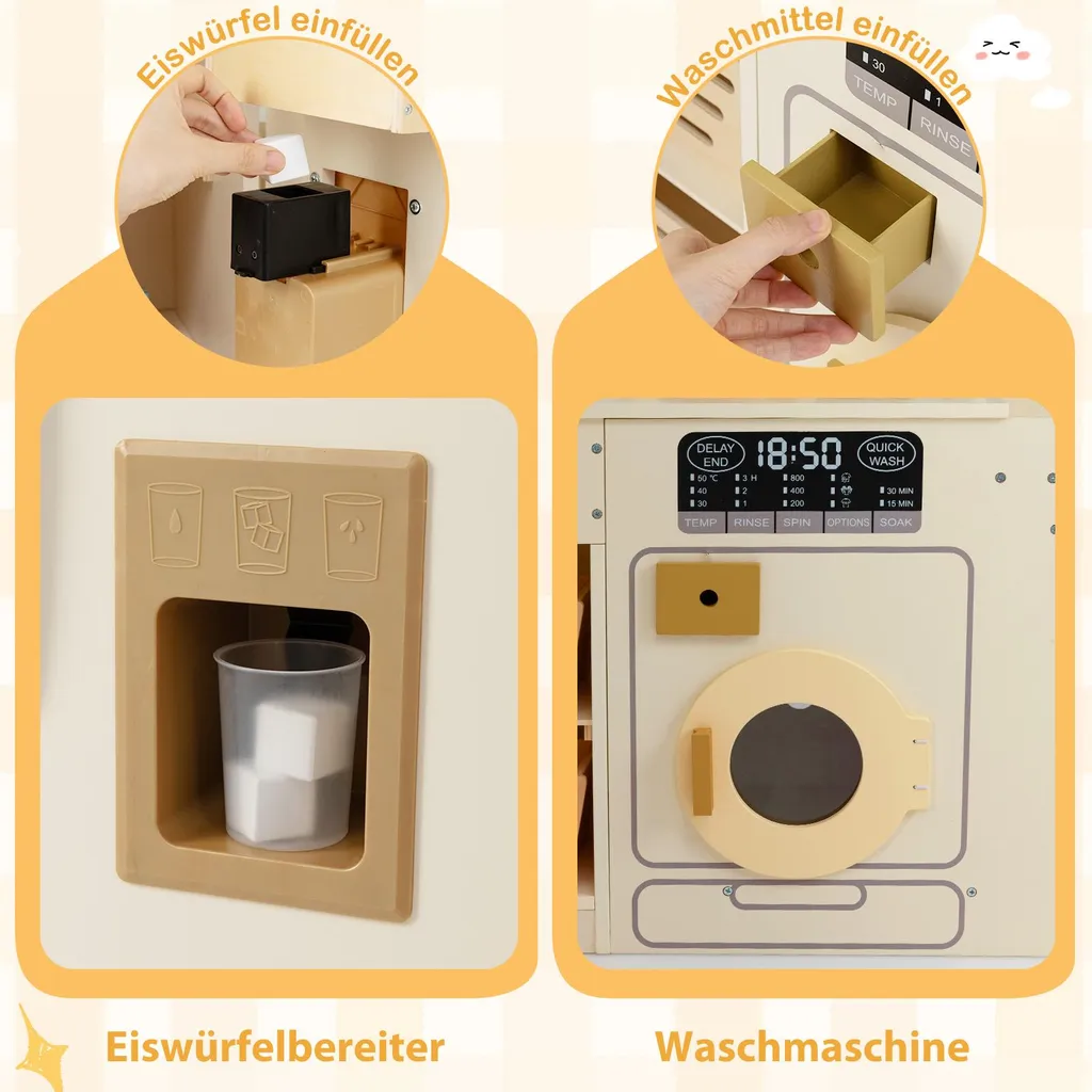 Cuisine enfant interactive d'angle avec sons, lumières et 22 accessoires