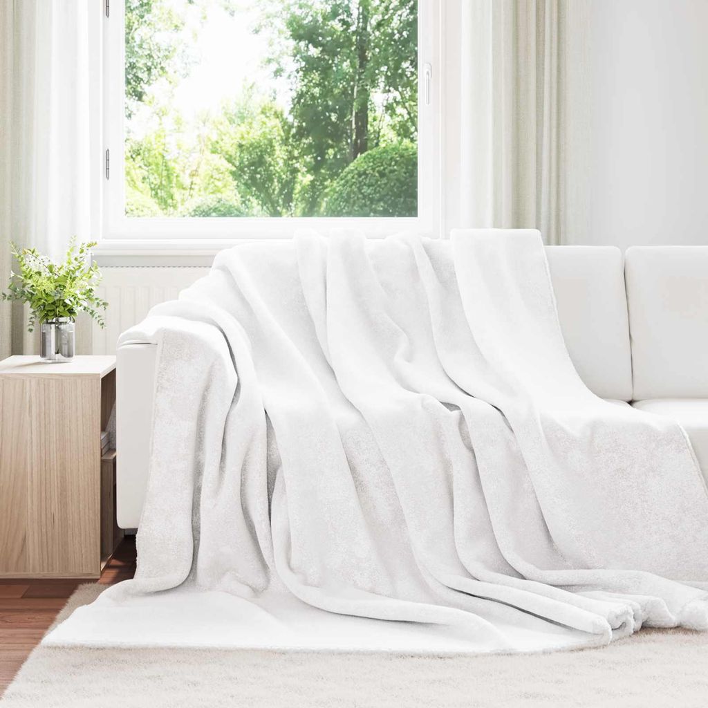 "Winter Sale" Überwurfdecke Weiß 240 x 270 cm Fleece - Decken Design Neu513725