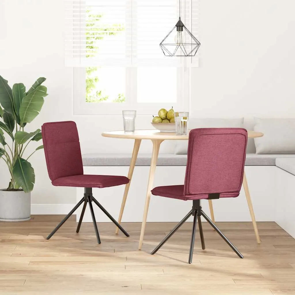 Set 2 Sedie SYFAX Rosso Vino: Design Moderno e Tessuto Premium
