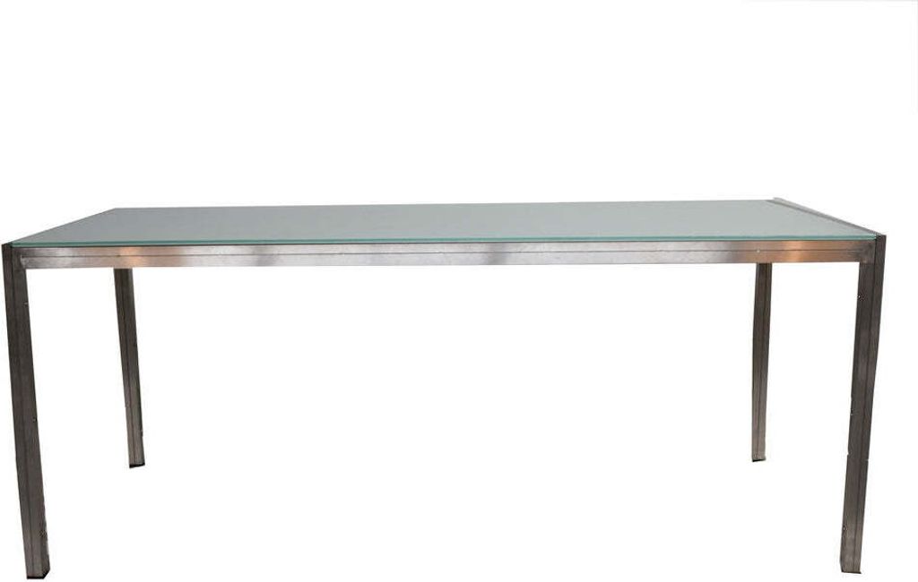 Premium Glas Tisch 180x90 cm Gartentisch Garten Esstisch Edelstahl Gartenmöbel