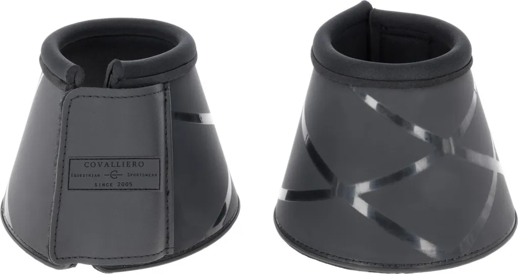 Cloches d'équitation Covalliero graphite pour le transport Cob