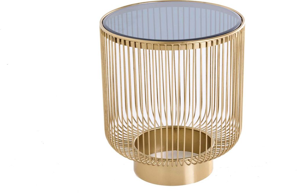 Couchtisch 40cm Glas Gold Design Tisch Modern Wohnzimmer Produktbild 