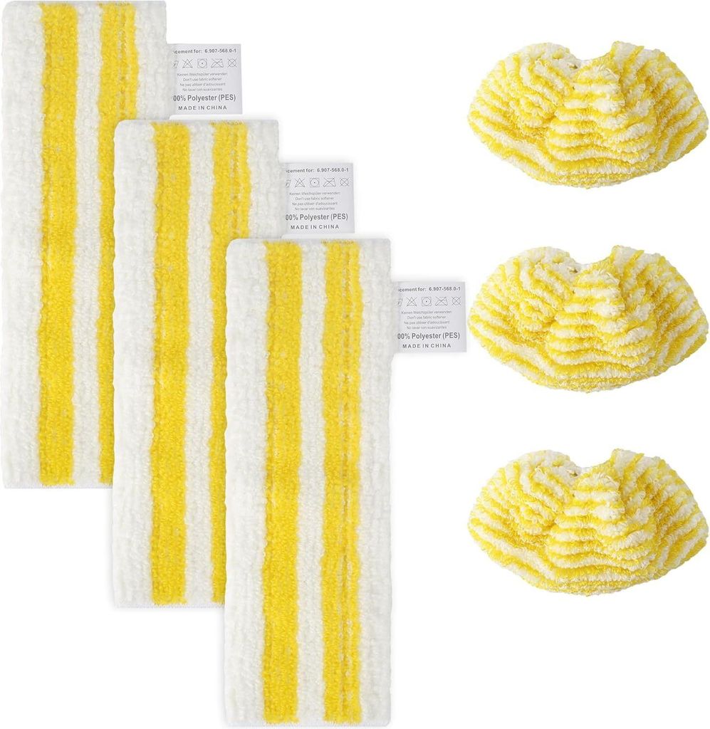 6er-Pack Bodentücher für Dampfreiniger EasyFix SC2/SC3/SC4/SC5, Zubehör-Set für gründliche Reinigung aller Bodenarten