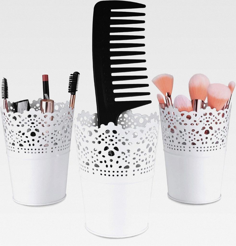 3 Makeup Organizer, Kosmetik Organizer zum Aufbewahren von Schminkpinsel, Lippenstift, Haarbürsten, Mascara usw. Pinselhalter als Becher für Make...