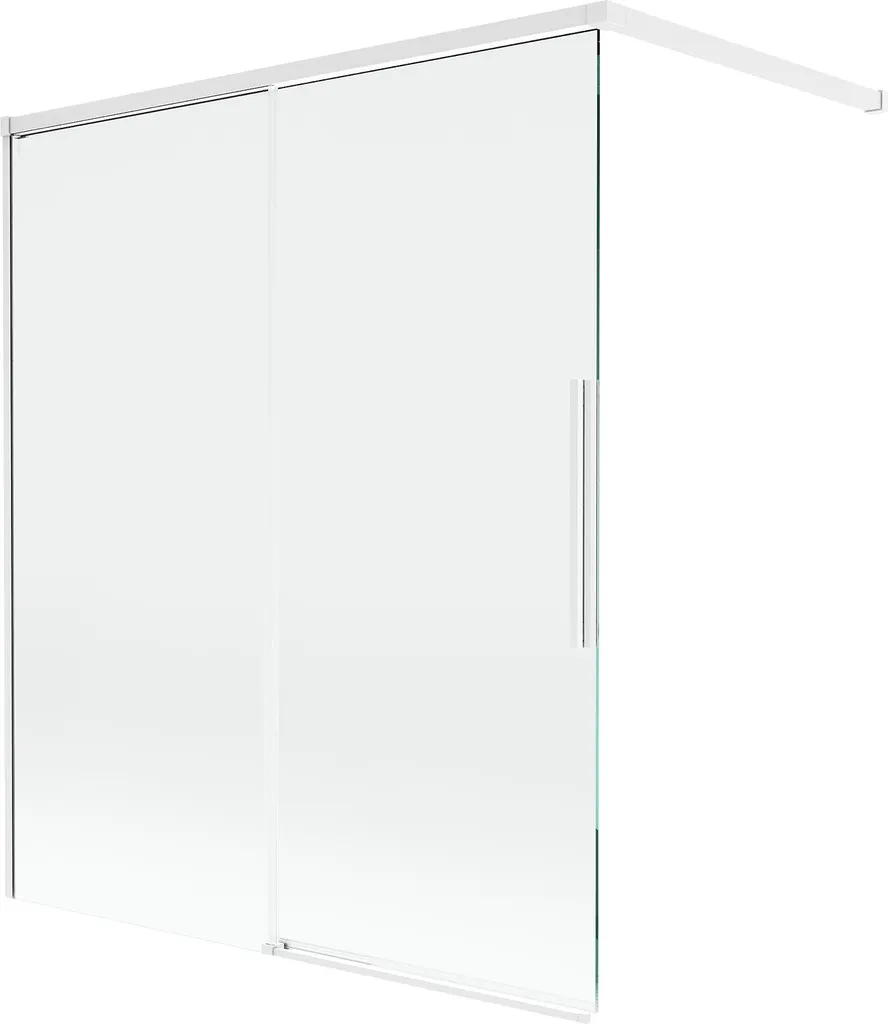 Paroi de douche 140 x 150 cm avec profilé blanc et verre Mexen