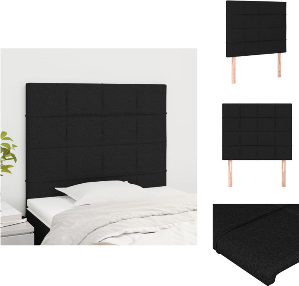 vidaXL Kopfteile 2 Stk. Schwarz 100x5x78/88 cm Stoff - Kopf- & Fußenden