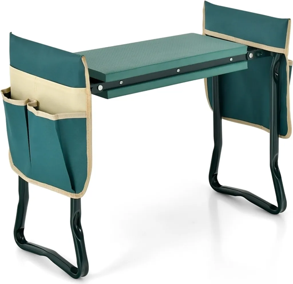 COSTWAY Tabouret de Jardin à Genouillère avec Tapis Mousse EVA et 2 Sacs