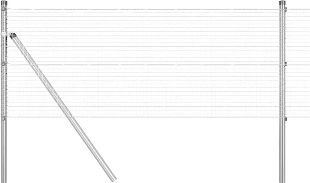 vidaXL Zaunpfosten Silber 10 x 0,6 m (19 x 19 mm Netz) Stahl