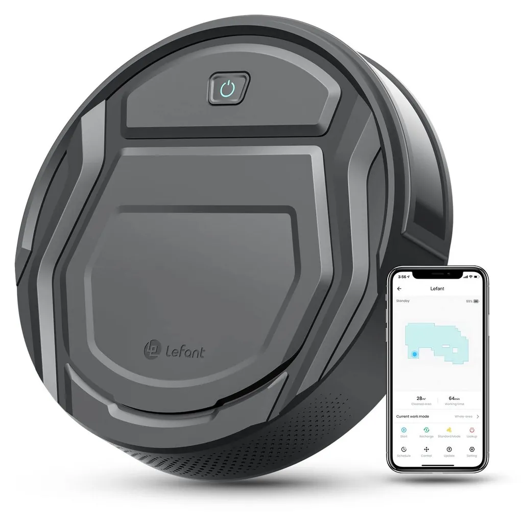Robot aspirateur Lefant M210Pro Gris Noir WiFi et Alexa ultra mince