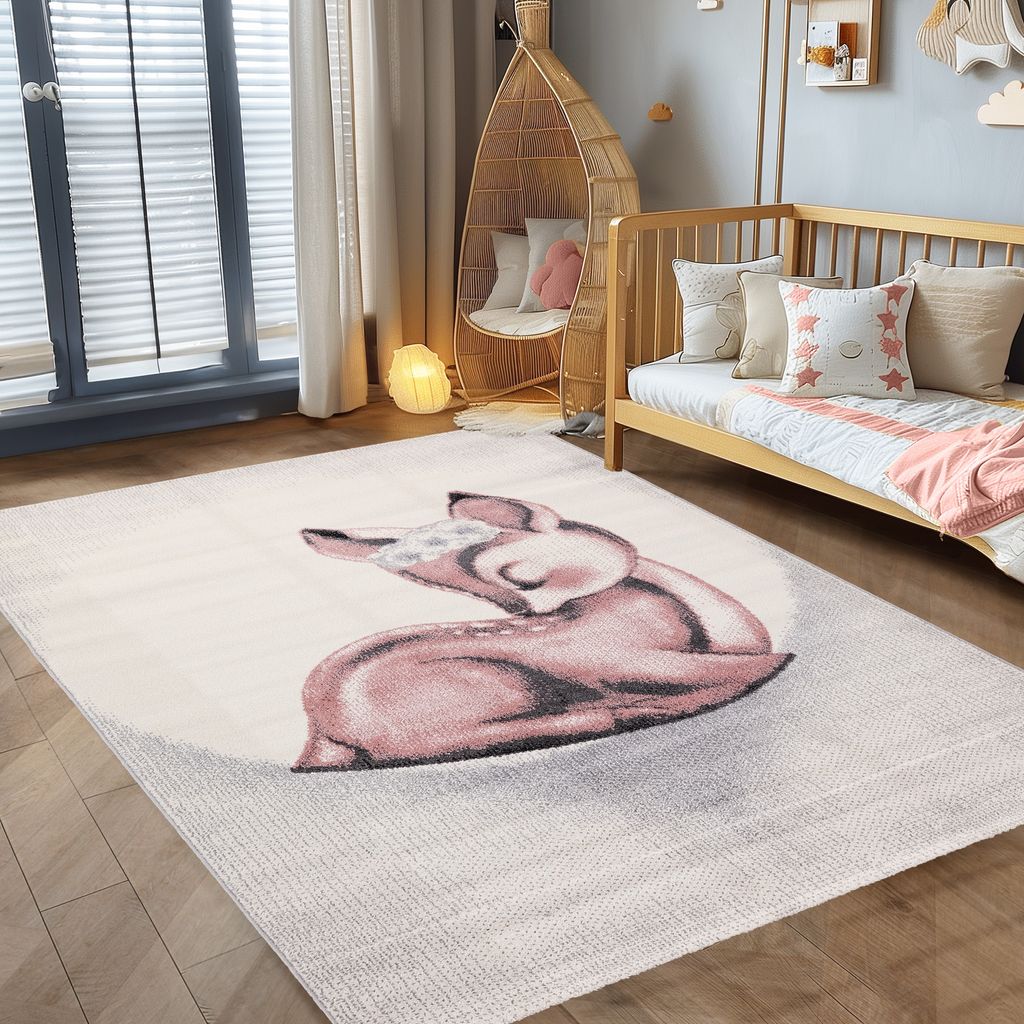 Kinderteppich Kinderzimmer Rehkidz Design Kinder Teppich Babyzimmer Weicher Flor, Grösse:140x200 cm