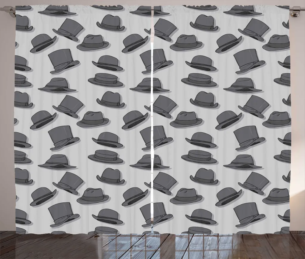 Tenda ABAKUHAUS 280x175 cm Rustica Nera e Grigia per Camera da Letto
