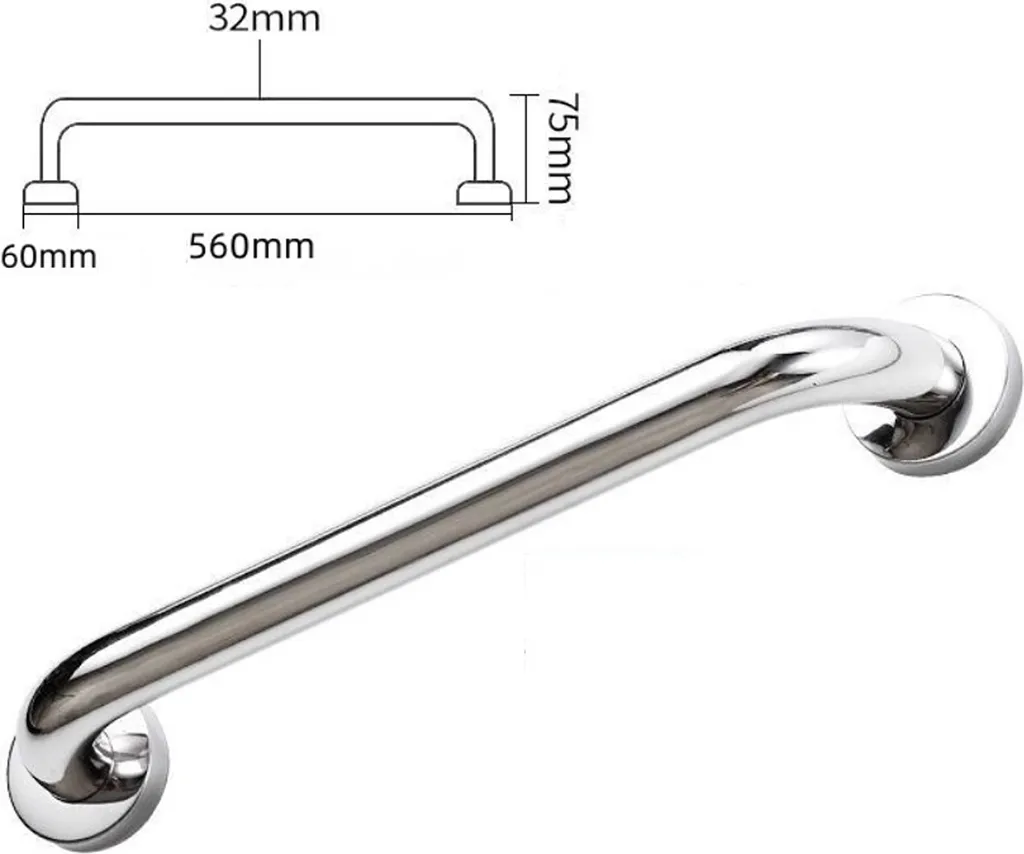 maniglione da bagno in acciaio inox da 50 cm - maniglie di sicurezza per anziani - maniglia di sostegno per uscire dalla vasca da bagno - maniglione a parete per il box doccia o per i gradini - robusta maniglia da bagno - 4