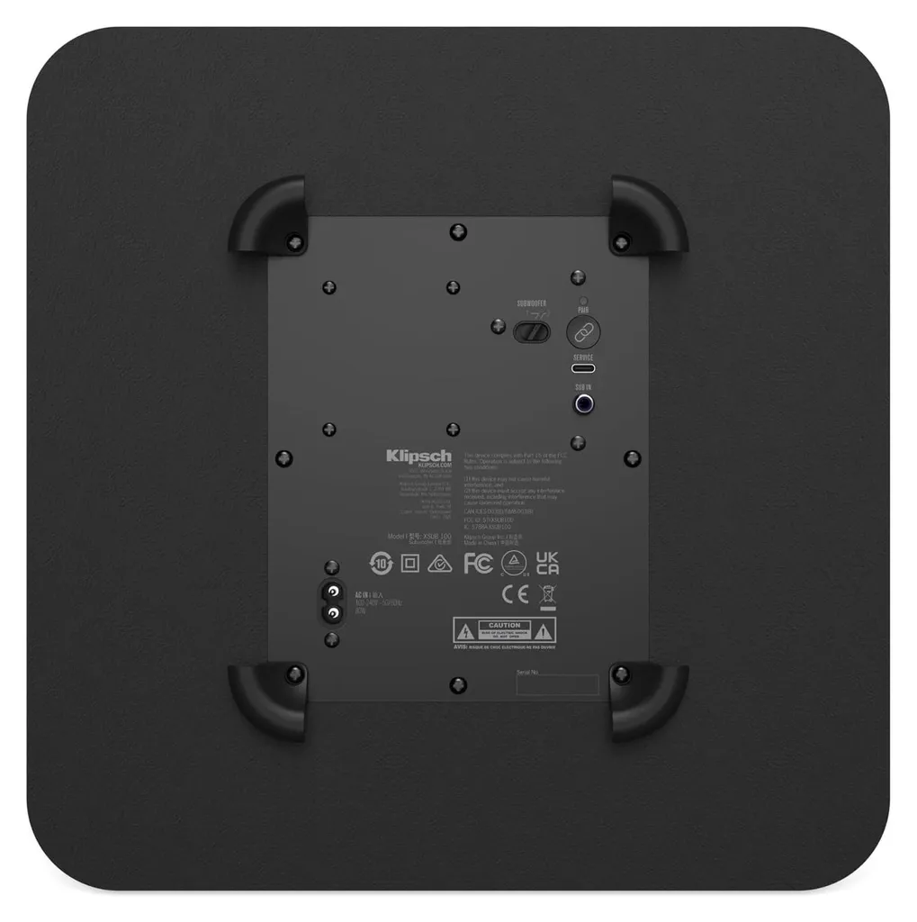 Caisson de Basses Klipsch SUB 100 Actif 80 W avec Finition Noir Mat