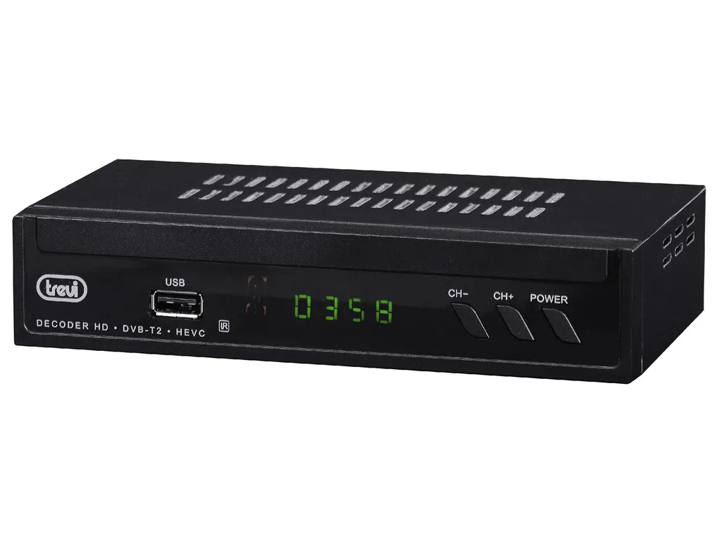 Trevi HE 3378 T2 Décodeur Terrestre HD Noir - Récepteur TNT DVB-T2 HEVC