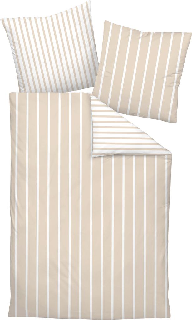 Janine Design Mako-Satin-Bettwäsche-Garnitur 39028 modernclassic Farbe naturell Größe 155x220+80x80