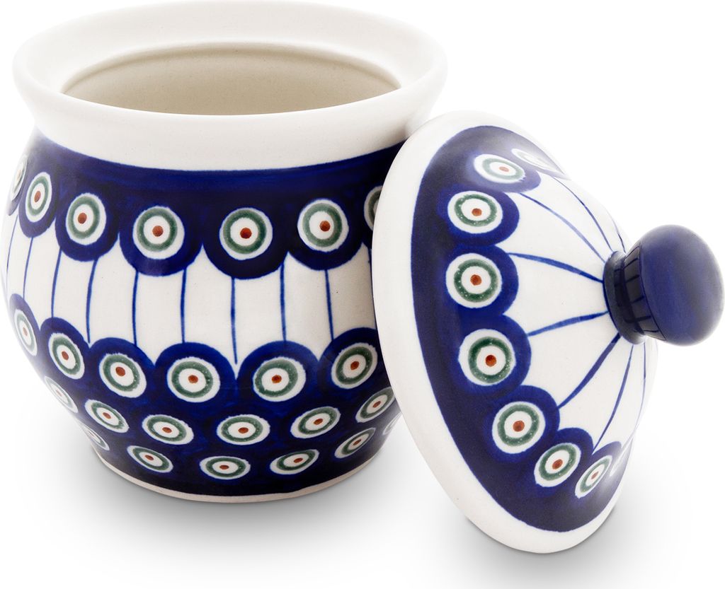 Original Bunzlauer Keramik 1,0 Liter Vorratsdose Behälter zur Aufbewahrung von Lebensmittel Ø12,1 cm, H 16 cm Design 8