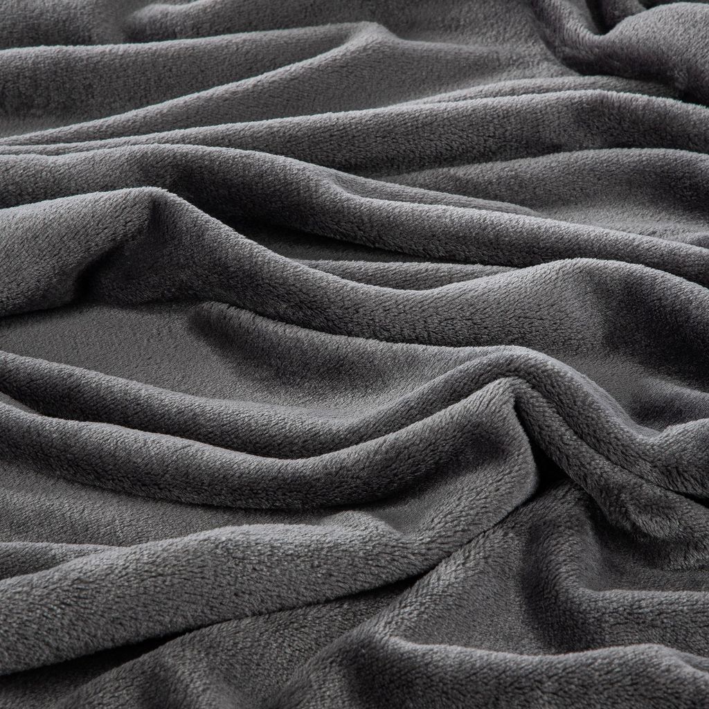 Kuscheldecke Cashmere touch - Anthrazit / Dunkelgrau - 180x220 cm Wohndecke Decke