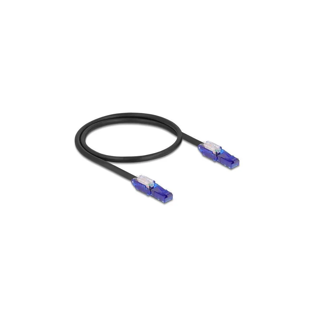 Câble Réseau Delock Cat.6 UTP Connecteurs Coudés à 180° de 0,5m Noir