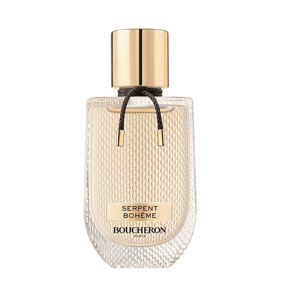 A Boucheron Serpent Bohéme Eau de Parfum bottle is shown against a white background.