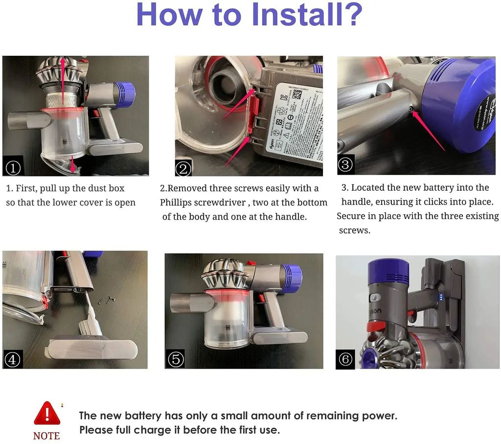 Náhradní baterie pro Dyson V8, kapacita 6000mAh, 21.6V, s Obrázek produktu 4