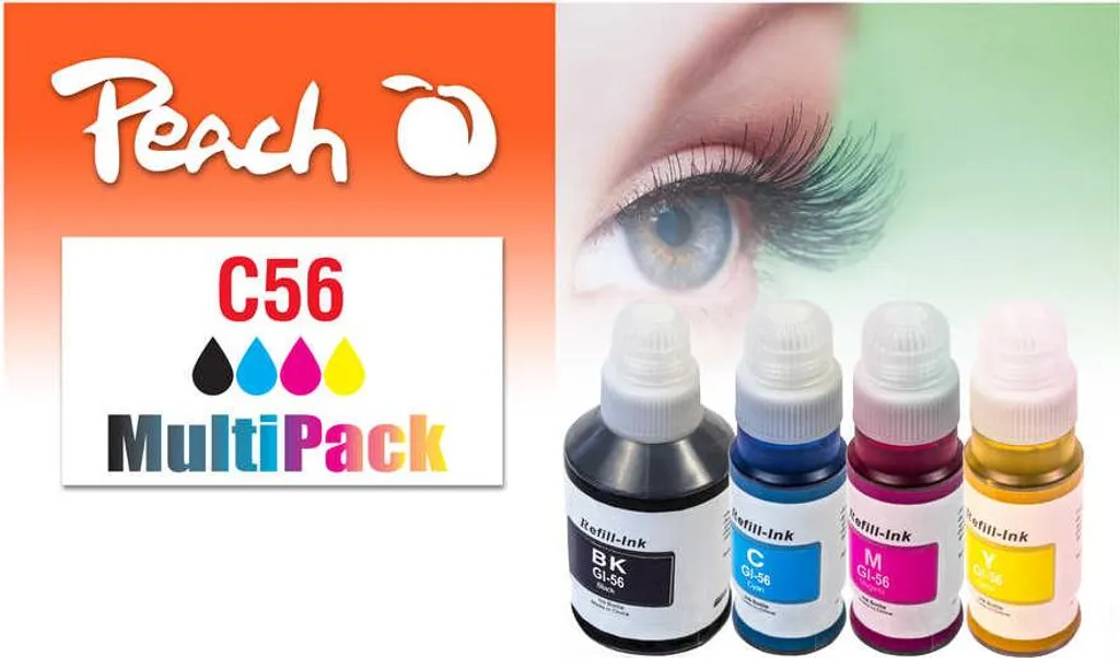 Pack 4 Cartouches d'Encre Peach 321697 pour Bureautique et Travail à Domicile