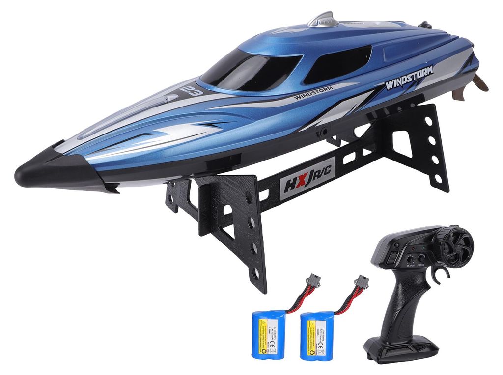 RC-Rennboot, 2,4 GHz, 25 km/h, ferngesteuertes Hochgeschwindigkeits-Rennboot mit LED-Beleuchtung und Niederspannungsalarm, für Seen und Schwimmbä...