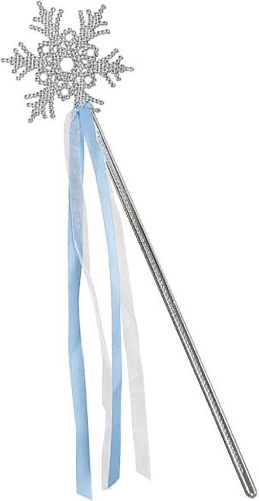 Feenstab 34 cm Eiskönigin Zauberstab blau silber Kostüm-Zubehör Fasching Kindergeburtstag Spielzeug